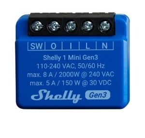 Shelly 1 Mini Gen3 Smart-Schalter 1P Blau