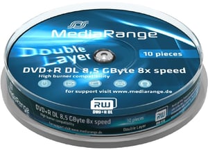 MediaRange MR466 DVD-skiva 8,5 GB DVD+R DL 10 st.