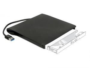 DeLOCK 42603 13.3 cm (5.25") SATA III ODD Enclosure, Black