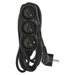 Emos 1902230500 5 m Power Strip with 3 Outlets, Indoor, Black