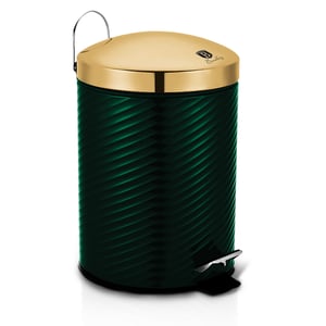 Berlinger Haus BH/6440 Mülleimer 12 l, rund, Kunststoff, Edelstahl, Gold, Grün
