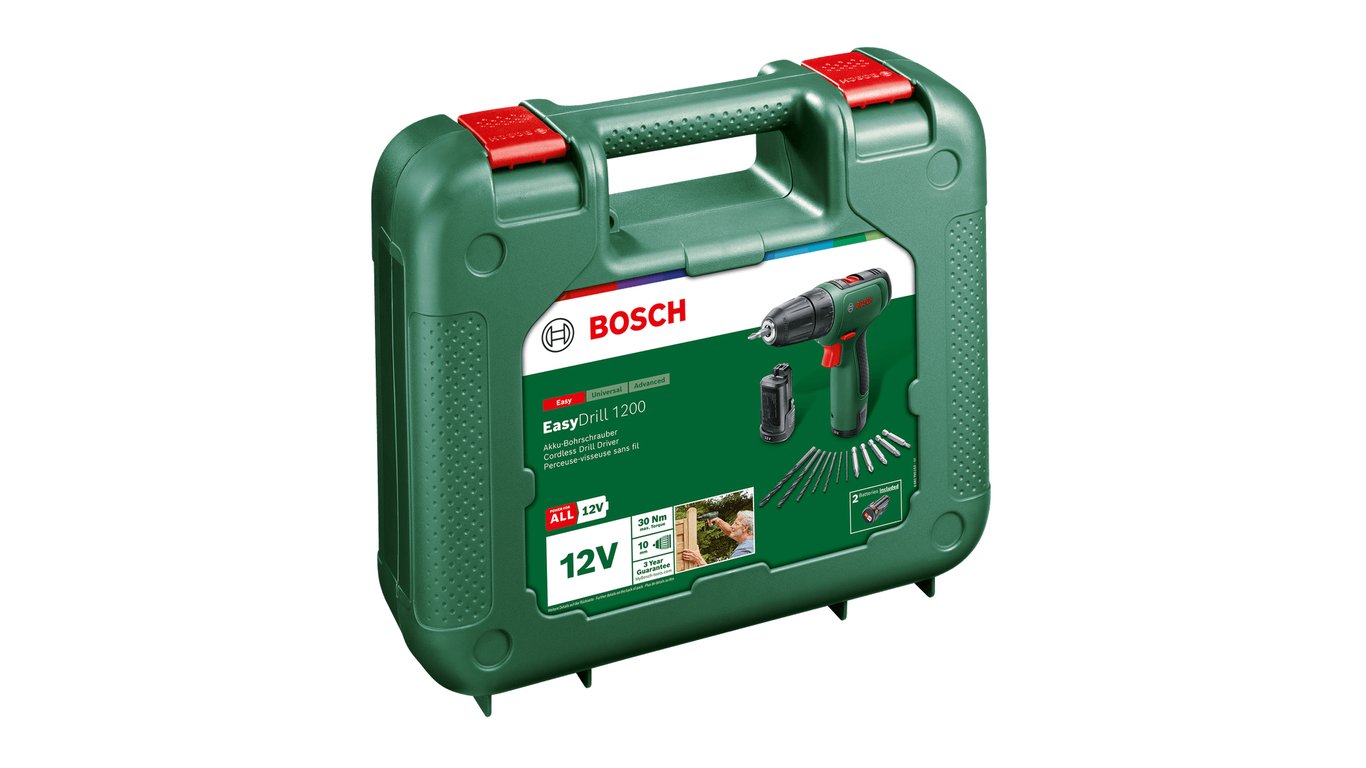 Bosch EasyDrill 1200 1500 RPM Zamek centralny 940 g Czarny, Zielony