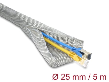 DeLOCK Pleciona osłona do ekranowania EMC, samozamykająca, 5 m x 25 mm