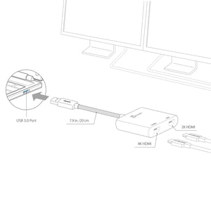 j5create JUA365 zewnętrzna karta graficzna usb 3840 x 2160 px Srebrny