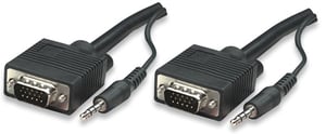 Manhattan SVGA + Audio 10 m VGA (D-Sub) + 3,5 mm Svart