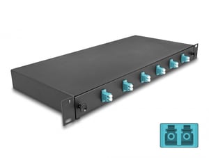 DeLOCK 19″ Fiber Optic Patch Panel, 6 x LC Duplex OM3, 1U, Fully Assembled