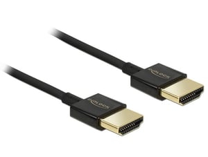DeLOCK HDMI/HDMI, 2 m langes HDMI-Kabel, HDMI Typ A (Standard), schwarz