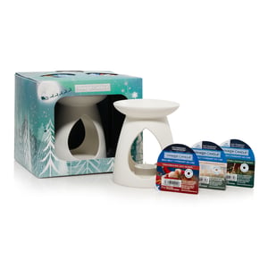 Yankee Candle Holiday Bright Lights Wachsschmelz-Duftlampe im Geschenkset Terrakotta-/Ton-Duftlampe Keramik Weiß