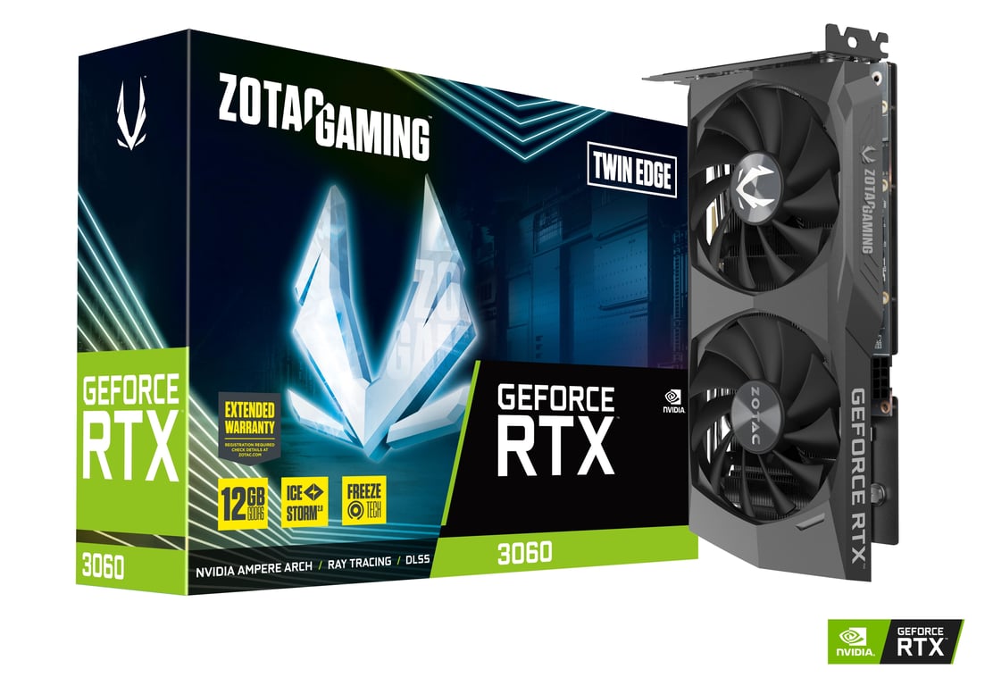 ZOTAC 3060 グラフィックボード Zotac GAMING GeForce RTX 3060 Twin Edge NVIDIA 12 GB GDDR6 ZT