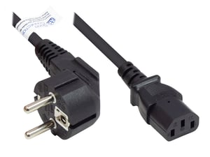 Alcasa P0130-S050 strömkabel, svart, 5 m, CEE7/7, IEC C13