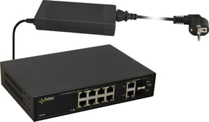 PULSAR SF108 przełącznik sieciowy Zarządzany Fast Ethernet (10/100) Obsługa PoE Czarny