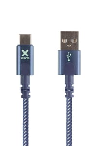 Xtorm CX2054 USB 2.0 Cable, 1 m, USB-A to USB-C, 0.48 Gbit/s, Blue
