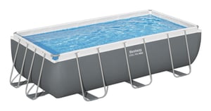 Bestway Power Steel 56441 Outdoor Above-Ground Pool, Rectangular Frame Pool, 6478 l, Blue, Gray