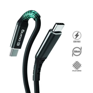 Crong Armor Link kabel USB 1,5 m USB C Czarny