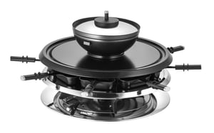 Unold 48726 raclettegrill för 8 personer, 1300 W, svart, rostfritt stål