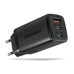Axagon ACU-DPQ65 laddare för bärbara enheter Mobiltelefon, netbook, bärbar dator, smartphone, smartwatch, surfplatta, universell Svart Växelström Snabbladdning Inbyggd