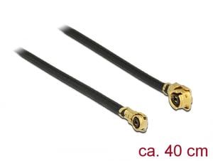 DeLOCK 89650 Koaxialkabel 1,13 0,4 m MHF (I-PEX) MHF IV/ HSC MXHP32 Schwarz, Gold