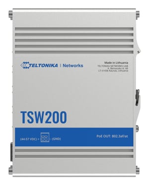 Teltonika TSW200 przełącznik sieciowy Nie zarządzany Gigabit Ethernet (10/100/1000) Obsługa PoE Aluminium