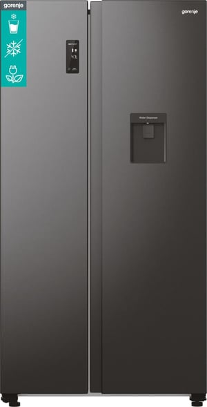Gorenje NRR9185EABXLWD chłodziarko-zamrażarka otwierana obustronnie Wolnostojący 547 l Czarny, Stal nierdzewna