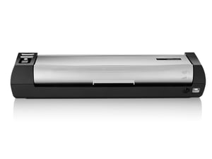 Plustek MobileOffice D430 CDF+ Scanner mit Einzug für A4-Blätter, 600 x 600 DPI, Schwarz, Silber