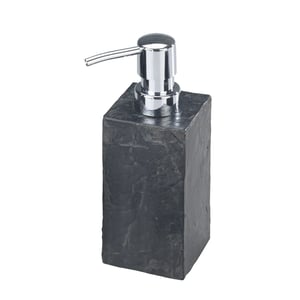 WENKO Slate Rock Soap Dispenser, 0.25 L, Anthracite