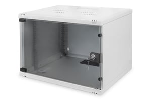 Digitus 19-tums 7U hängande nätverksskåp, 540x400, glasdörr, grå, odelad, oförpackad, 60 kg