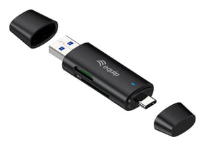 Equip 245462 USB 3.2 Gen 1 (3.1 Gen 1) Type-A/Type-C Card Reader, Black