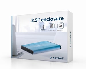 Gembird EE2-U3S-3-B Hard Drive Enclosure, Blue, 2.5"