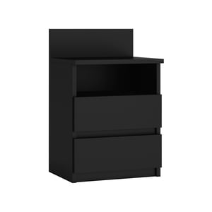 Topeshop M1 CZARNA MAT stół/ stolik nocny Szafka nocna 2 szuf. Czarny
