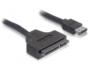 DeLOCK SATA-Kabel, 0,5 m, eSATAp, schwarz