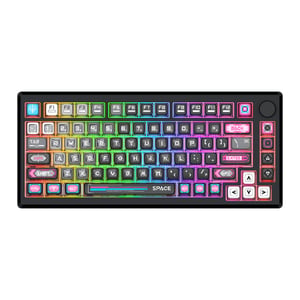 REDRAGON K732MC-RGB-PRO Uranus Pro 82 klawiatura Gaming USB + RF Wireless + Bluetooth QWERTY Angielski, British English, UK międzynarodowy, US English Czarny, Półprzezroczysty