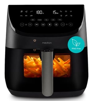 MEDION MD 13060 Pojedyńczy 6,6 l Autonomiczny Frytkownica na gorące powietrze Czarny