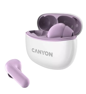 Canyon TWS-5 Kabelloses In-Ear-Headset für Telefonate/Musik/Sport/Alltag, USB Typ C, Bluetooth, violett