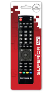 Superior Electronics Superior Slim Fernbedienung für DVD/Blu-ray, Mediaplayer, Projektor, SAT, Soundbar, Fernseher. Tasten drücken
