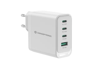 Conceptronic ALTHEA22W100 Ladegerät für mobile Geräte, universell, weiß, Wechselstrom, Schnellladung, für den Innenbereich