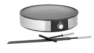 WMF Lono 415120011 pannkaksgrill för 1 pannkaka, 1600 W, svart, rostfritt stål