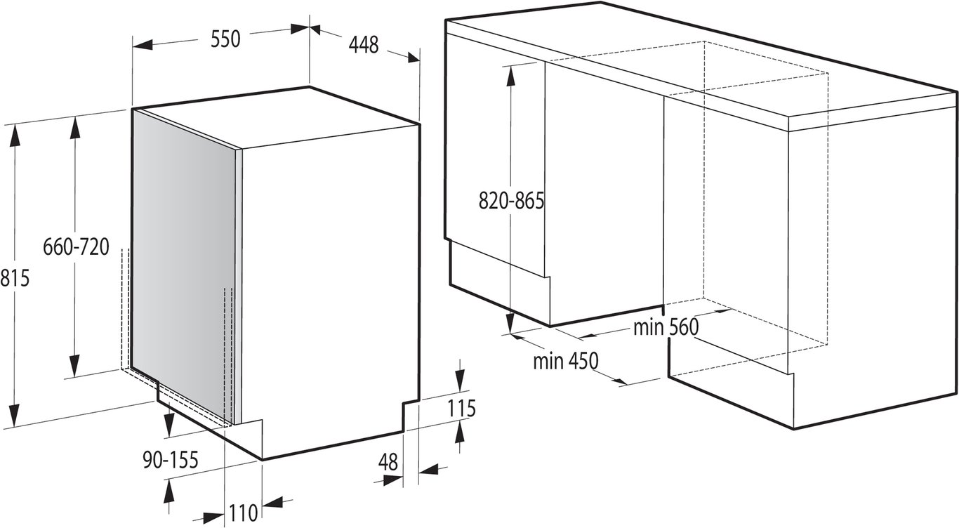 Gorenje GV561D10 W pełni wbudowany 11 komplet.