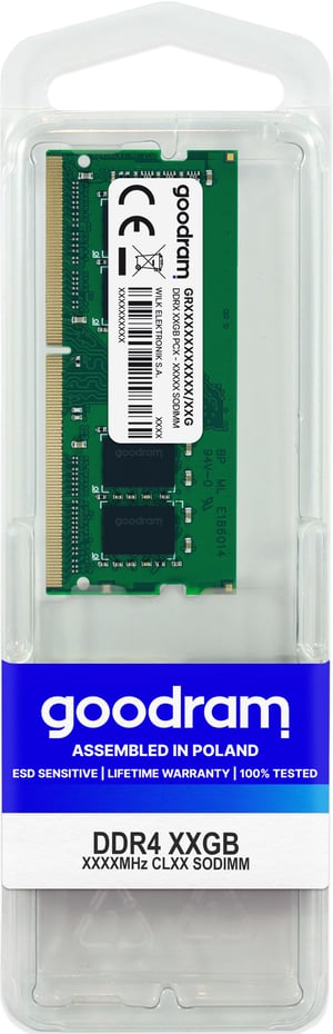 Goodram GR2666S464L19/16G moduł pamięci 16 GB 1 x 16 GB DDR4 260-pin SO-DIMM