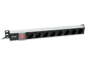 Equip 333308 Power Distribution Unit (PDU) with 8 x Power Outlets, 1U, Black, Silver