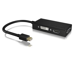 ICY BOX IB-AC1032 Mini DisplayPort DVI-D + VGA (D-Sub) + HDMI Schwarz