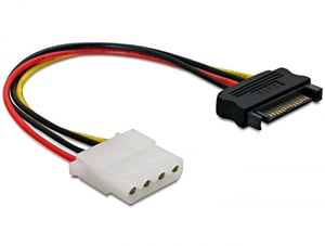 DeLOCK Power-SATA/Molex-Kabel, schwarz, rot, 0,12 m