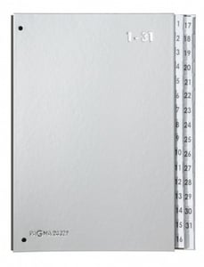 Pagna 24329-14 bokavdelare, silverfärgad kartong, polypropen (PP), A4