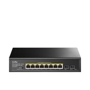Cudy GS1008PS2 Unmanaged Gigabit Ethernet (10/100/1000) Network Switch with PoE Support, Black