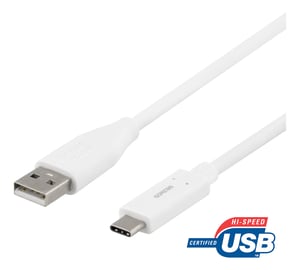 Deltaco USBC-1010M kabel USB USB 2.0 1,5 m USB A Biały
