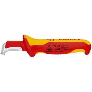 Knipex 98 55 SB nożyk Czerwony, Żółty Stałe ostrze noża
