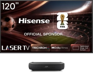 Hisense 120L9HA projektor Projektor ultrakrótkiego rzutu 3000 ANSI lumenów DLP UHD 4K (3840x2160) Czarny, Ciemny Szary