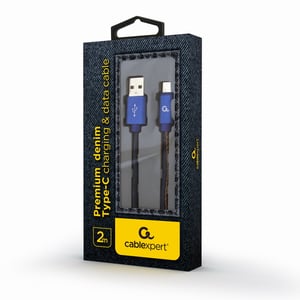 Cablexpert CC-USB2J-AMCM-2M-BL USB Cable, USB 2.0, USB-A to USB-C, Blue