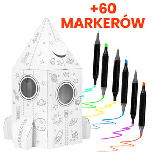 Extralink | Zestaw Markery 60 szt + Zabawka Rakieta