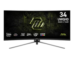 MSI MAG 345CQRF E20 monitor komputerowy 86,4 cm (34") 3440 x 1440 px UltraWide Dual Quad HD Czarny