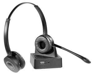 eSTUFF GLB245550 Kopfhörer/Headset, kabellos, Kopfbügel, Büro/Callcenter, Bluetooth, Ladestation, schwarz